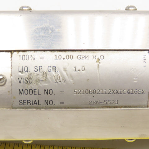 Wallace & Tiernan 5210B02112XXIC416SX Flow Meter 1" NPT 100% @ 10GPM H2O