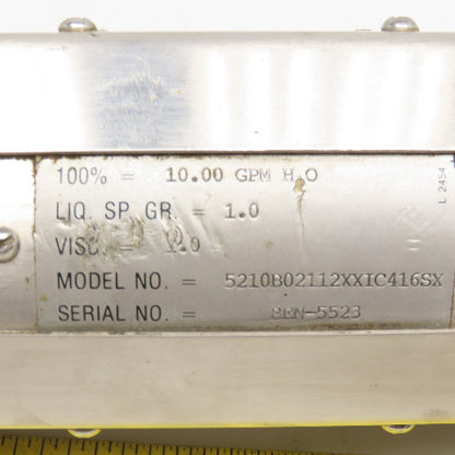 Wallace & Tiernan 5210B02112XXIC416SX Flow Meter 1" NPT 100% @ 10GPM H2O