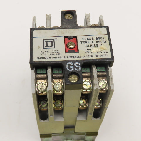 Square D 8501 X0 80 Industrial Control Relay 600V 110/120V Coil