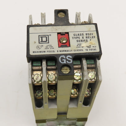 Square D 8501 X0 80 Industrial Control Relay 600V 110/120V Coil