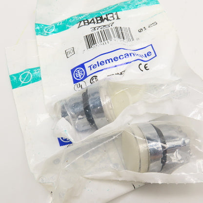 Telemecanique ZB4BW31 ZB4BW065 White Illuminated Push Button Lot Of 2