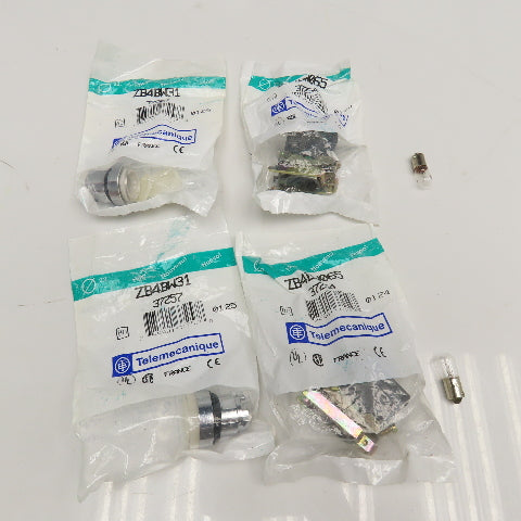 Telemecanique ZB4BW31 ZB4BW065 White Illuminated Push Button Lot Of 2