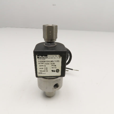 Parker 71335SN1GVKJN0L111P3 1/8" NPT Solenoid Valve 110/120V AC 60Hz