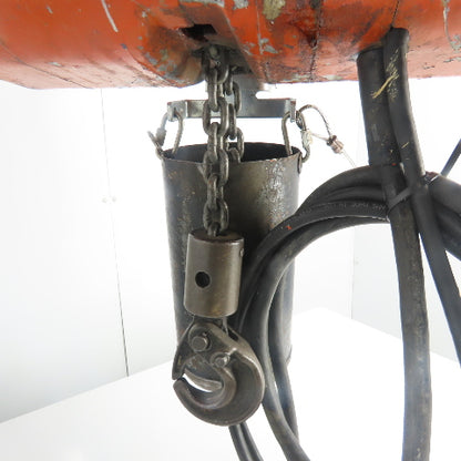 CM Model F 1/2 Ton 1000LBS Electric Chain Hoist 15' Lift 16FPM 3Ph 220/440V