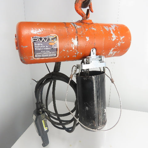CM Model F 1/2 Ton 1000LBS Electric Chain Hoist 15' Lift 16FPM 3Ph 220/440V