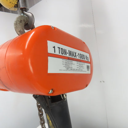 CM Model L 1 Ton 2000LB Electric Chain Hoist 20' Lift 16FPM 3PH 240/480V 1HP