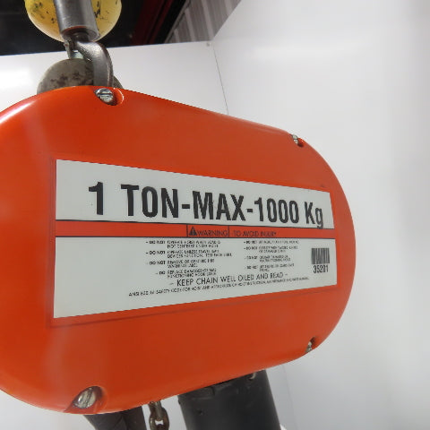 CM Model L 1 Ton 2000LB Electric Chain Hoist 20' Lift 16FPM 3PH 240/480V 1HP