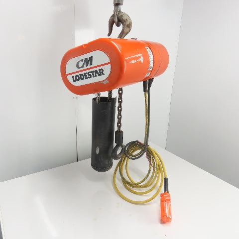 CM Model L 1 Ton 2000LB Electric Chain Hoist 20' Lift 16FPM 3PH 240/480V 1HP