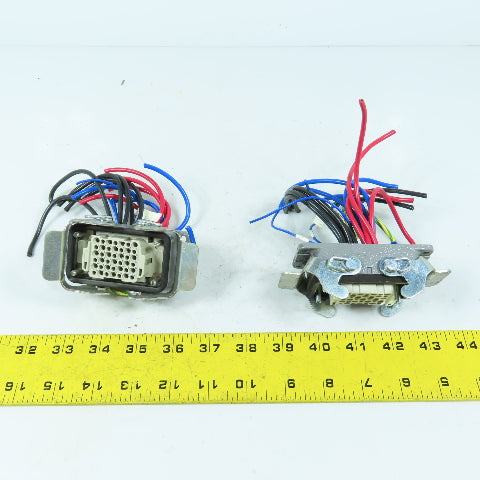 Harting PC-GF20 42-Pin Hole Female Receptacle & Housing Lot Of 2