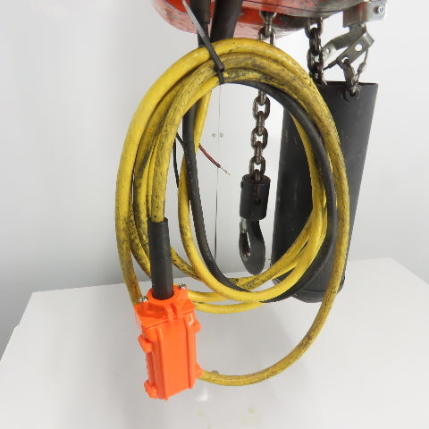 CM Model LL 1 Ton 2000LB Electric Chain Hoist 20' Lift 16FPM 3PH 240/480V 2HP