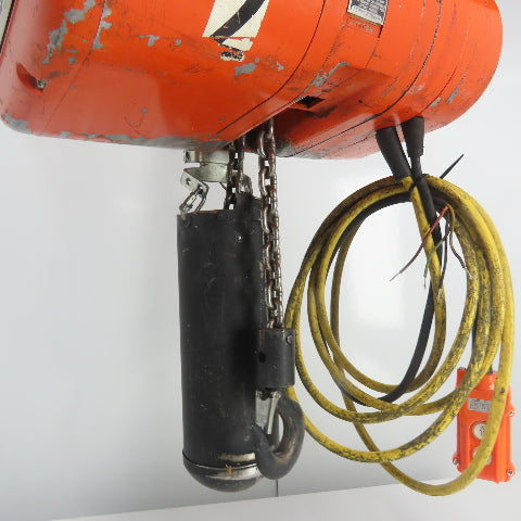 CM Model LL 1 Ton 2000LB Electric Chain Hoist 20' Lift 16FPM 3PH 240/480V 2HP