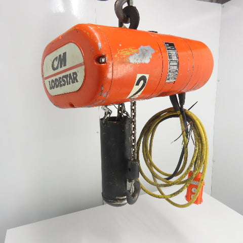 CM Model LL 1 Ton 2000LB Electric Chain Hoist 20' Lift 16FPM 3PH 240/480V 2HP