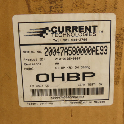 Current Technologies 210-0135-0007 CTBP®OH5000g OHBP Controller New