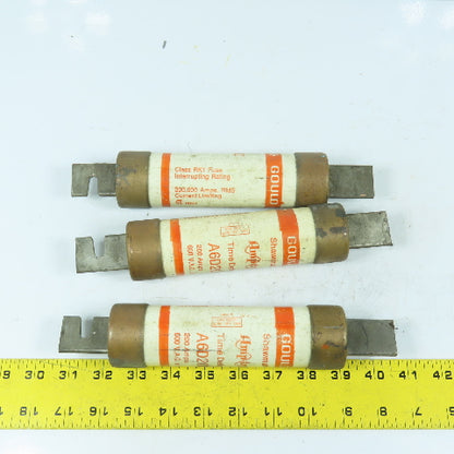 Gould Shawmut A6D200R Amptrap 200A Time Delay Fuse 600VAC Lot Of 3