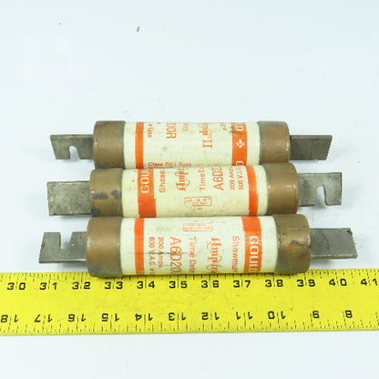 Gould Shawmut A6D200R Amptrap 200A Time Delay Fuse 600VAC Lot Of 3