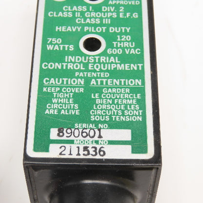 General Equipment MFG> Co 211536 Go Systems Proximity Limit Switch 120-600VAC