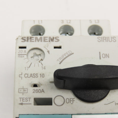 Siemens 3RV1021-4BA10 Manual Motor Starter Circuit Breaker 14-20A Trip
