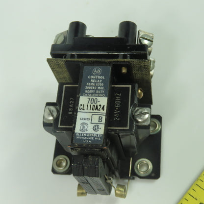 Allen Bradley 700-CL110A24 Ser B Control Relay 300VAC Max Nema A300 24V Coil