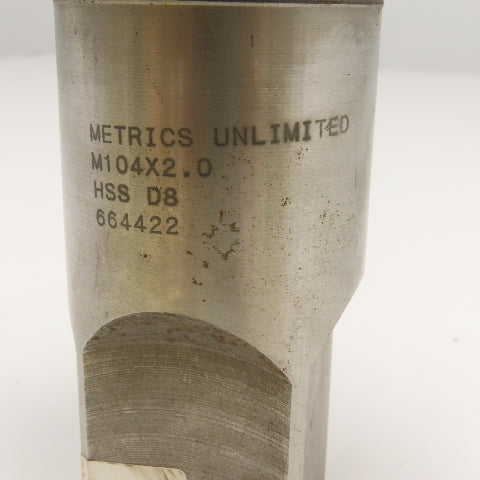 Metrics Unlimited M104 x 2.0 Metric HSS Plug Tap (4.0944) 10 Flute