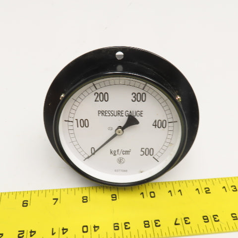 NKS 6377068 Panel Mount Pressure Gauge 0-500 kgf/cm2 Back Port 3/8" NPT