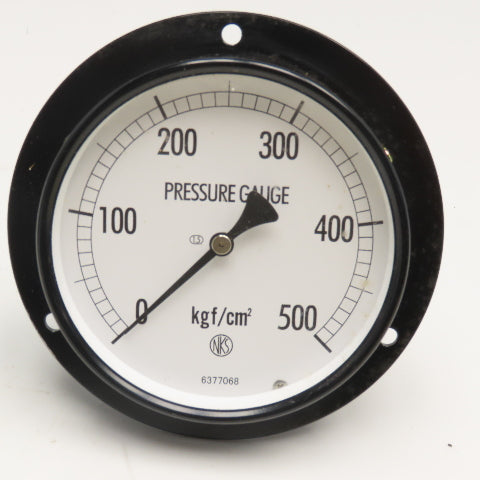 NKS 6377068 Panel Mount Pressure Gauge 0-500 kgf/cm2 Back Port 3/8" NPT