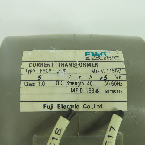 Fuji FRCP-15 Current Transformer 1150V Max .5VA Class 1 50/60Hz