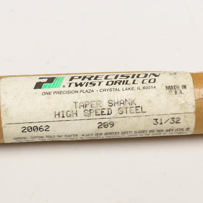 Precision Twist Drill 20062 31/32" MT3 Shank 2 Flute Drill 11" OAL