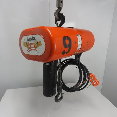 CM Model L 1 Ton 2000LB Electric Chain Hoist 15' Lift 16FPM 230/480V 3Ph 1HP