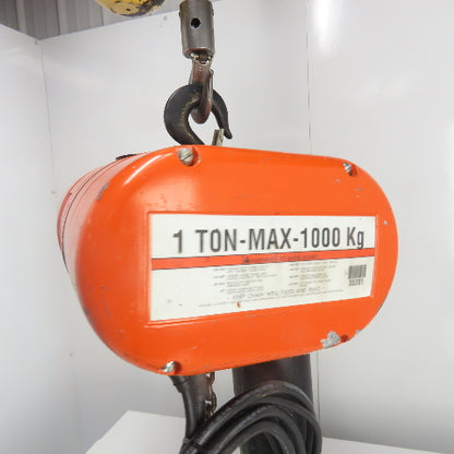 CM Model L 1 Ton 2000LB Electric Chain Hoist 15' Lift 16FPM 230/480V 3Ph 1HP