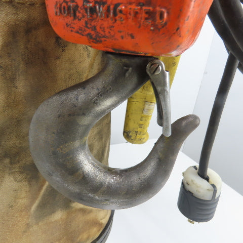 CM Model R 2 Ton 4000LB Electric Chain Hoist 20' Lift 8FPM 240/480V 3Ph 1HP