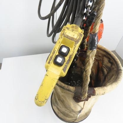 CM Model R 2 Ton 4000LB Electric Chain Hoist 20' Lift 8FPM 240/480V 3Ph 1HP