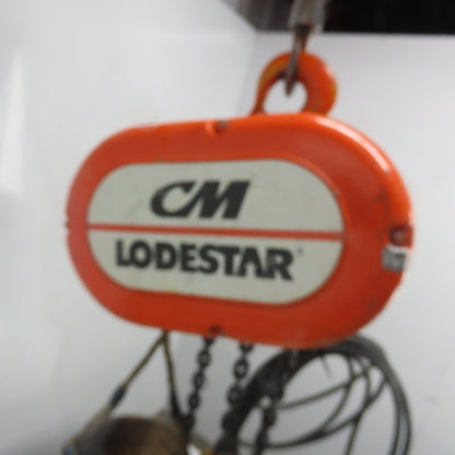 CM Model R 2 Ton 4000LB Electric Chain Hoist 20' Lift 8FPM 240/480V 3Ph 1HP