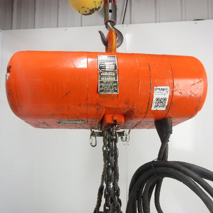 CM Model R 2 Ton 4000LB Electric Chain Hoist 20' Lift 8FPM 240/480V 3Ph 1HP