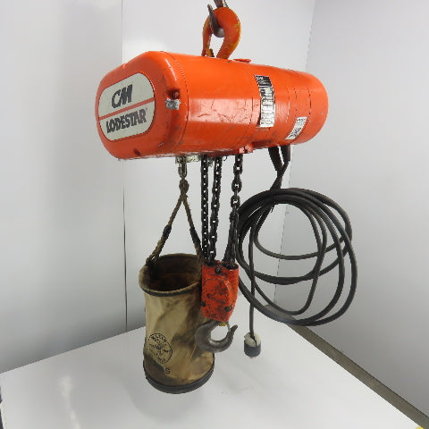 CM Model R 2 Ton 4000LB Electric Chain Hoist 20' Lift 8FPM 240/480V 3Ph 1HP
