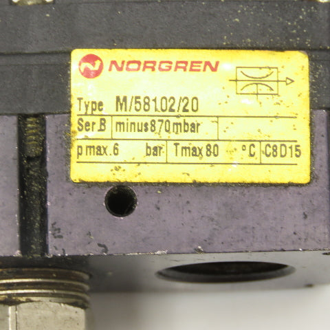 Norgren M/58102/20 Multi Stage Vacuum Pump G3/8 Ports