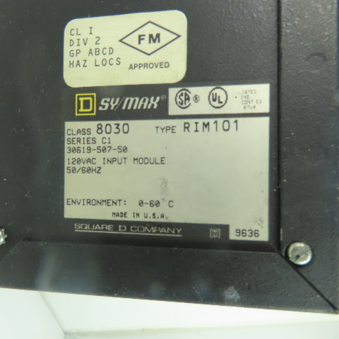 Square D RIM101 Sy/Max 120VAC Input Module Class 8030