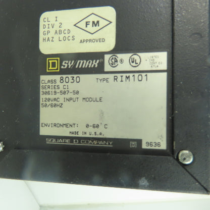 Square D RIM101 Sy/Max 120VAC Input Module Class 8030