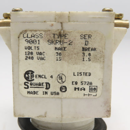 Square D 9001 SKRU-2 2 Speed Momentary Interlock Push Button Switch 120/240V