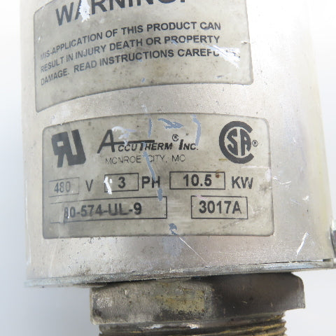 Accutherm 80-574-UL-9 10.5KW 2" NPT Screw Plug Immersion Heater 480V 3PH