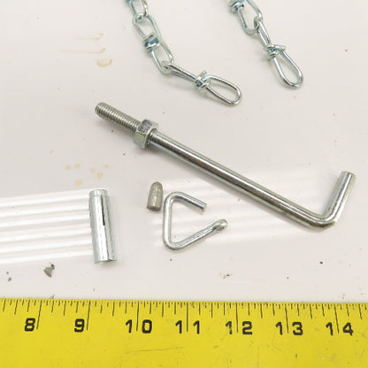 Grainger 5A348G 15' Long Steel Wheel Chock Chain and Anchor Kit Lot Of 4