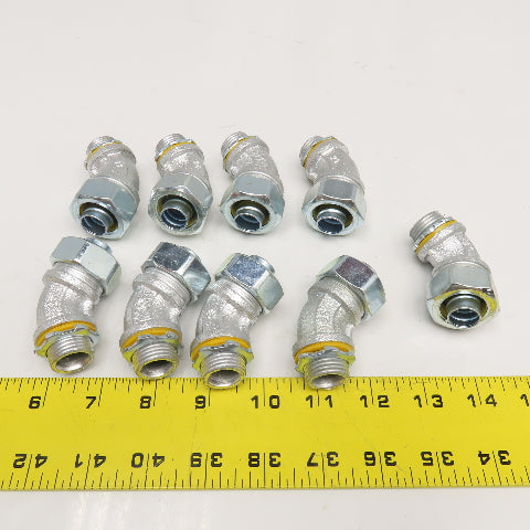 Crouse Hinds 1/2" Liquid Tight Flexible Metal Conduit Elbow 45° Lot Of 9