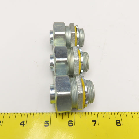 Crouse Hinds 3/4" Liquid Tight Conduit Straight Box Connector Lot Of 3
