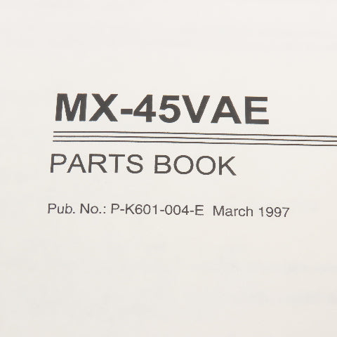 Okuma MX-45VAE P-K601-004-E Machine Parts Book