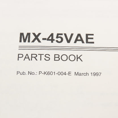 Okuma MX-45VAE P-K601-004-E Machine Parts Book