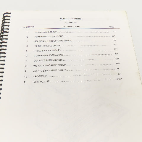 Okuma MX-45VAE P-K601-004-E Machine Parts Book