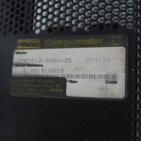 Parker CP*Z610-240V-25 Compumotor Brushless Servo Drive 240VAC 3PH