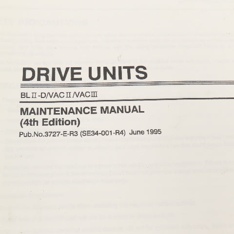 Okuma BL II-D/VAC II/VACIII 3727-E-R3 4th Edition Drive Units Maintenance Manual