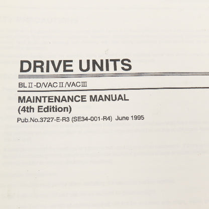 Okuma BL II-D/VAC II/VACIII 3727-E-R3 4th Edition Drive Units Maintenance Manual