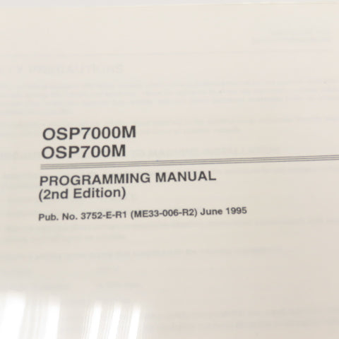 Okuma OSP7000M OSP700M 3750-E-R1 Programming Manual