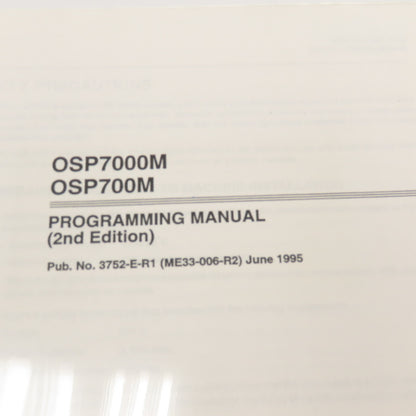 Okuma OSP7000M OSP700M 3750-E-R1 Programming Manual
